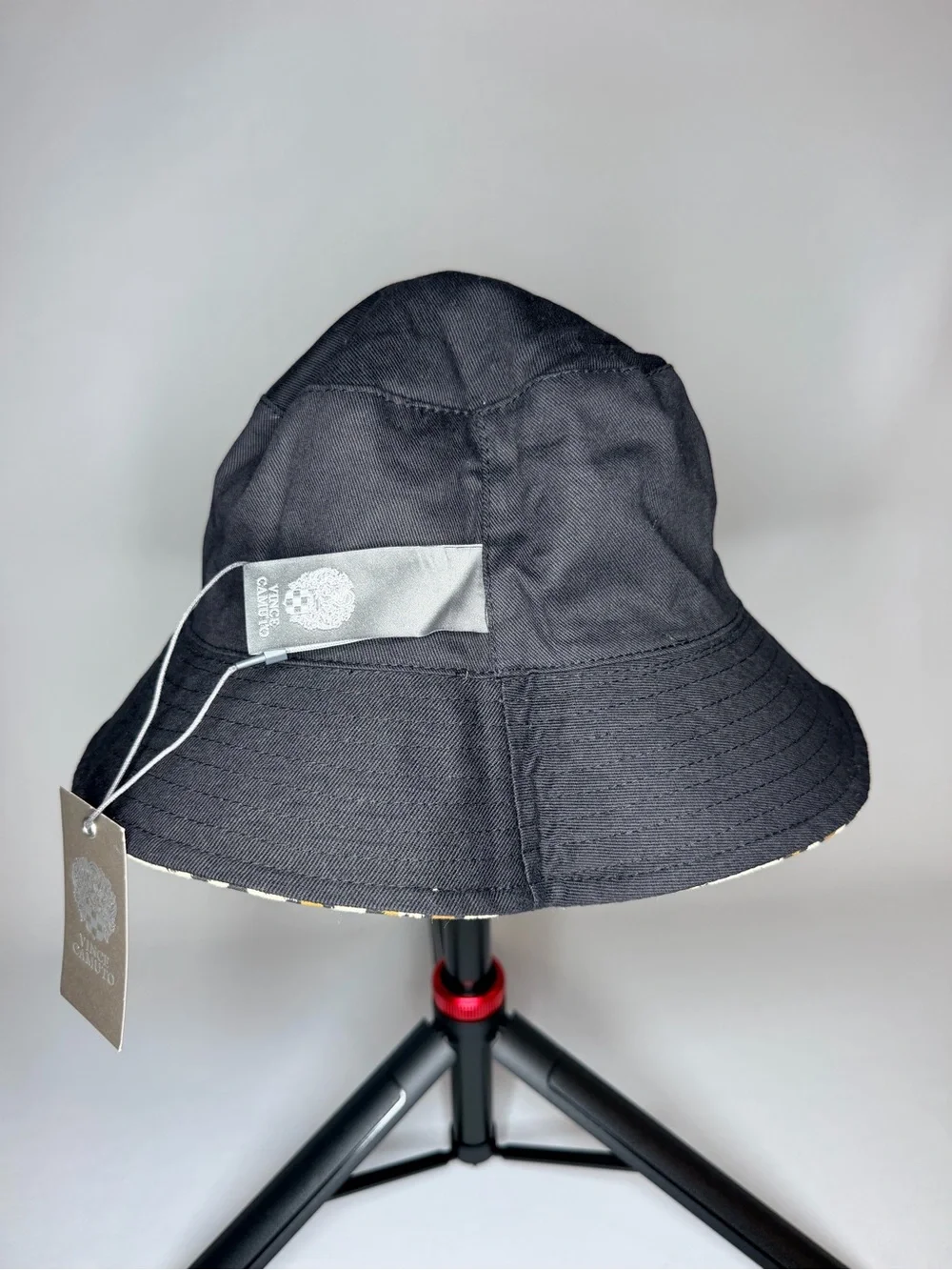 Vince Camuto Leopard-Print Reversible Bucket Hat - Black and Tan - Picture 2 of 2